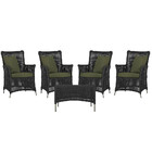 4 Poltronas E 1 Mesa Igapó Em Alumínio Pintura Fendi Corda Ná