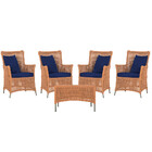 4 Poltronas E 1 Mesa Igapó Em Alumínio Pintura Fendi Corda Ná