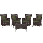 4 Poltronas E 1 Mesa Igapó Em Alumínio Pintura Fendi Corda Ná