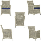 4 Poltronas E 1 Mesa Igapó Em Alumínio Pintura Fendi Corda Ná