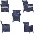 4 Poltronas E 1 Mesa Igapó Em Alumínio Pintura Fendi Corda Ná