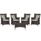 4 Poltronas E 1 Mesa Igapó Em Alumínio Pintura Fendi Corda Ná