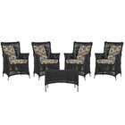 4 Poltronas E 1 Mesa Igapó Em Alumínio Pintura Fendi Corda Ná