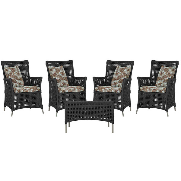 4 Poltronas E 1 Mesa Igapó Em Alumínio Pintura Fendi Corda Ná