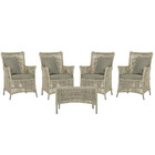 4 Poltronas E 1 Mesa Igapó Em Alumínio Pintura Fendi Corda Ná