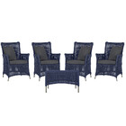 4 Poltronas E 1 Mesa Igapó Em Alumínio Pintura Fendi Corda Ná