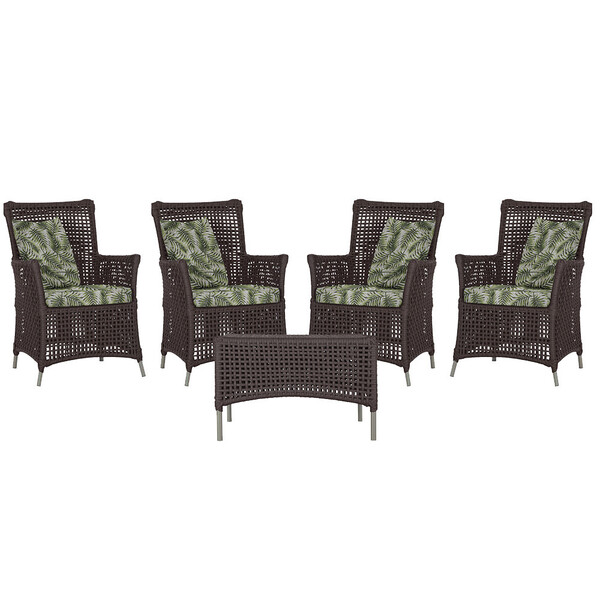 4 Poltronas E 1 Mesa Igapó Em Alumínio Pintura Fendi Corda Ná