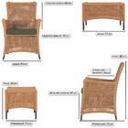 4 Poltronas E 1 Mesa Igapó Em Alumínio Pintura Marrom Corda N