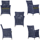 4 Poltronas E 1 Mesa Igapó Em Alumínio Pintura Marrom Corda N