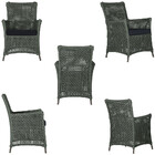 4 Poltronas E 1 Mesa Igapó Em Alumínio Pintura Marrom Corda N