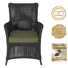 4 Poltronas E 1 Mesa Igapó Em Alumínio Pintura Preta Corda Ná