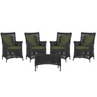 4 Poltronas E 1 Mesa Igapó Em Alumínio Pintura Preta Corda Ná