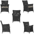 4 Poltronas E 1 Mesa Igapó Em Alumínio Pintura Preta Corda Ná