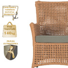 4 Poltronas E 1 Mesa Igapó Em Alumínio Pintura Preta Corda Ná