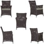 4 Poltronas E 1 Mesa Igapó Em Alumínio Pintura Preta Corda Ná