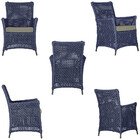 4 Poltronas E 1 Mesa Igapó Em Alumínio Pintura Preta Corda Ná