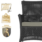 4 Poltronas E 1 Mesa Igapó Em Alumínio Pintura Preta Corda Ná