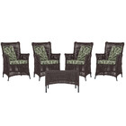 4 Poltronas E 1 Mesa Igapó Em Alumínio Pintura Preta Corda Ná