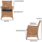 4 Poltronas E 1 Mesa Igapó Em Alumínio Pintura Preta Corda Ná