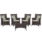 4 Poltronas E 1 Mesa Igapó Em Alumínio Pintura Preta Corda Ná