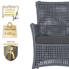 4 Poltronas E 1 Mesa Igapó Em Alumínio Pintura Preta Corda Ná