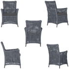 4 Poltronas E 1 Mesa Igapó Em Alumínio Pintura Preta Corda Ná