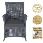 4 Poltronas E 1 Mesa Igapó Em Alumínio Pintura Preta Corda Ná