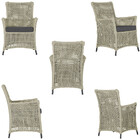 4 Poltronas E 1 Mesa Igapó Em Alumínio Pintura Preta Corda Ná