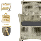 4 Poltronas E 1 Mesa Igapó Em Alumínio Pintura Preta Corda Ná