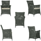 4 Poltronas E 1 Mesa Igapó Em Alumínio Pintura Preta Corda Ná