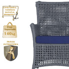 4 Poltronas E 1 Mesa Igapó Em Alumínio Pintura Preta Corda Ná