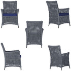 4 Poltronas E 1 Mesa Igapó Em Alumínio Pintura Preta Corda Ná