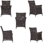 4 Poltronas E 1 Mesa Igapó Em Alumínio Pintura Preta Corda Ná