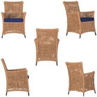 4 Poltronas E 1 Mesa Igapó Em Alumínio Pintura Preta Corda Ná