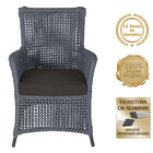 4 Poltronas E 1 Mesa Igapó Em Alumínio Pintura Preta Corda Ná