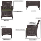 4 Poltronas E 1 Mesa Igapó Em Alumínio Pintura Preta Corda Ná