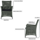 4 Poltronas E 1 Mesa Igapó Em Alumínio Pintura Preta Corda Ná