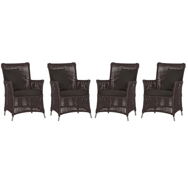 4 Poltronas Igapó Alumínio Micro Pintura Fendi Corda Náutica