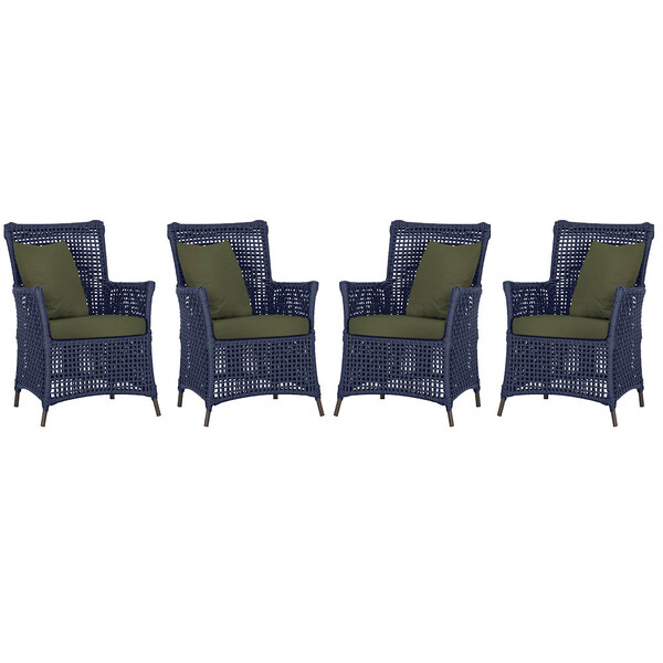 4 Poltronas Igapó Alumínio Micro Pintura Marrom Corda Náutica