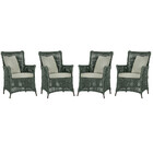 4 Poltronas Igapó Alumínio Micro Pintura Marrom Corda Náutica