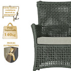 4 Poltronas Igapó Alumínio Micro Pintura Marrom Corda Náutica