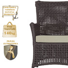 4 Poltronas Igapó Alumínio Micro Pintura Marrom Corda Náutica