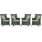 4 Poltronas Igapó Alumínio Micro Pintura Preta Corda Náutica