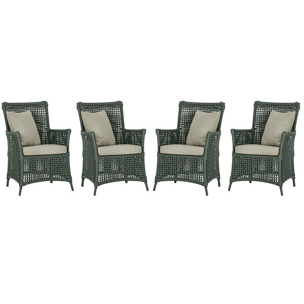 4 Poltronas Igapó Alumínio Micro Pintura Preta Corda Náutica