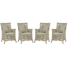 4 Poltronas Igapó Alumínio Micro Pintura Preta Corda Náutica