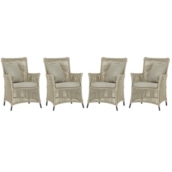 4 Poltronas Igapó Alumínio Micro Pintura Preta Corda Náutica