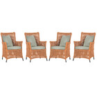 4 Poltronas Igapó Alumínio Micro Pintura Preta Corda Náutica