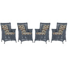 4 Poltronas Igapó Alumínio Micro Pintura Preta Corda Náutica