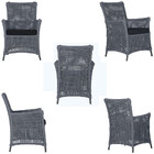 4 Poltronas Igapó Alumínio Micro Pintura Preta Corda Náutica