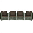 4 Poltronas Madri Alumínio Corda Náutica Estofado 9 Trama Ori